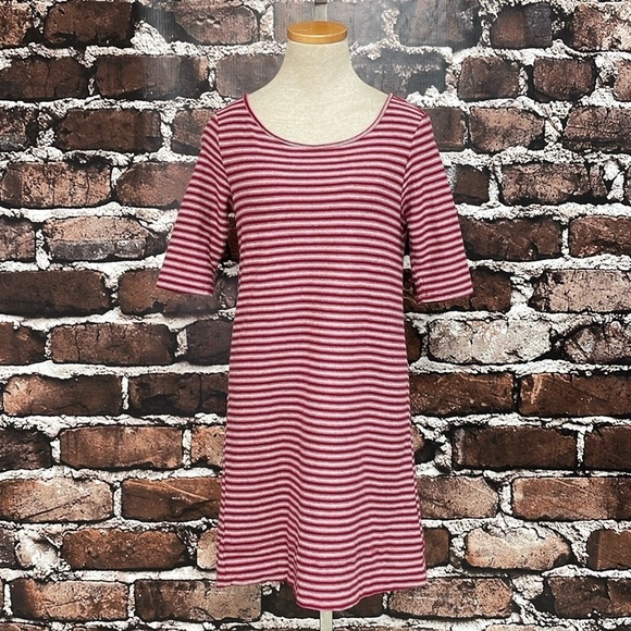 We The Free Dress Women's Small Red Grey Striped Short Sleeve T-Shirt - Picture 4 of 15